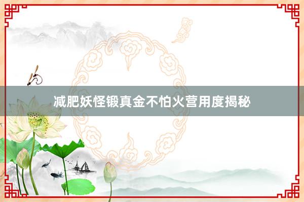 减肥妖怪锻真金不怕火营用度揭秘